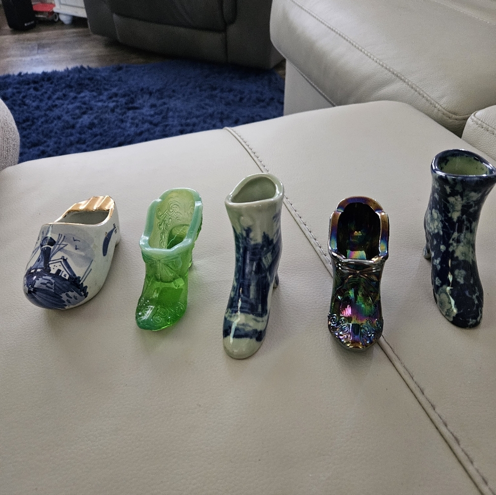 Vintage Glass Shoes Lot Of 5 $50